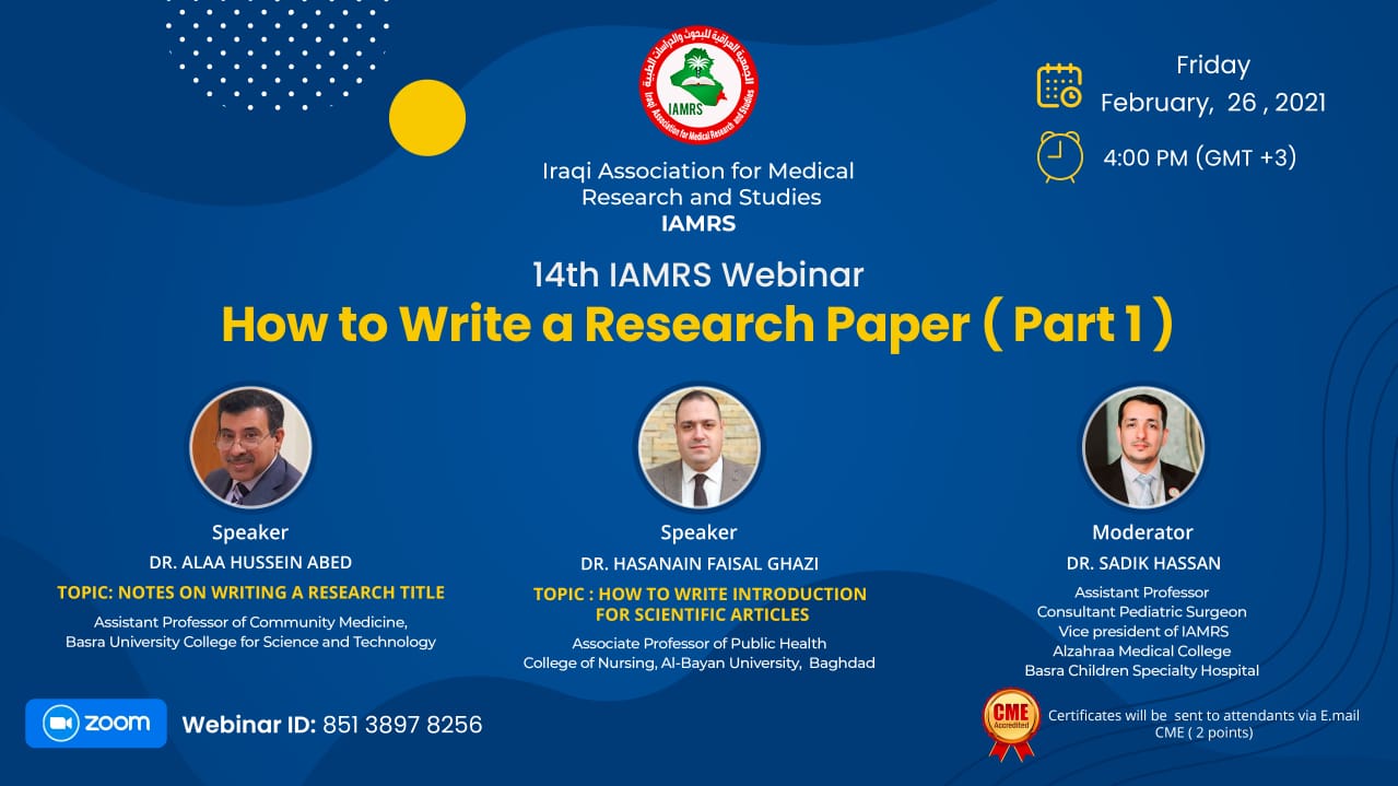 14th IAMRS Webinar